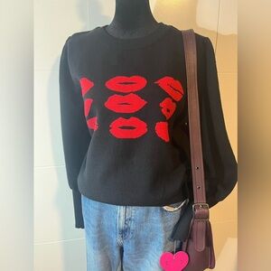 NWT Nanette Lenore Lips Sweater Size Large